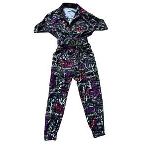L'ATISTE Womens/Teen Coveralls Graphic Graffiti Print Size Small Mixed Media